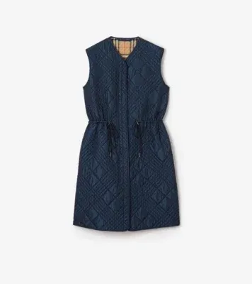 Nylon Blend Walby Gilet in Silhouette blue