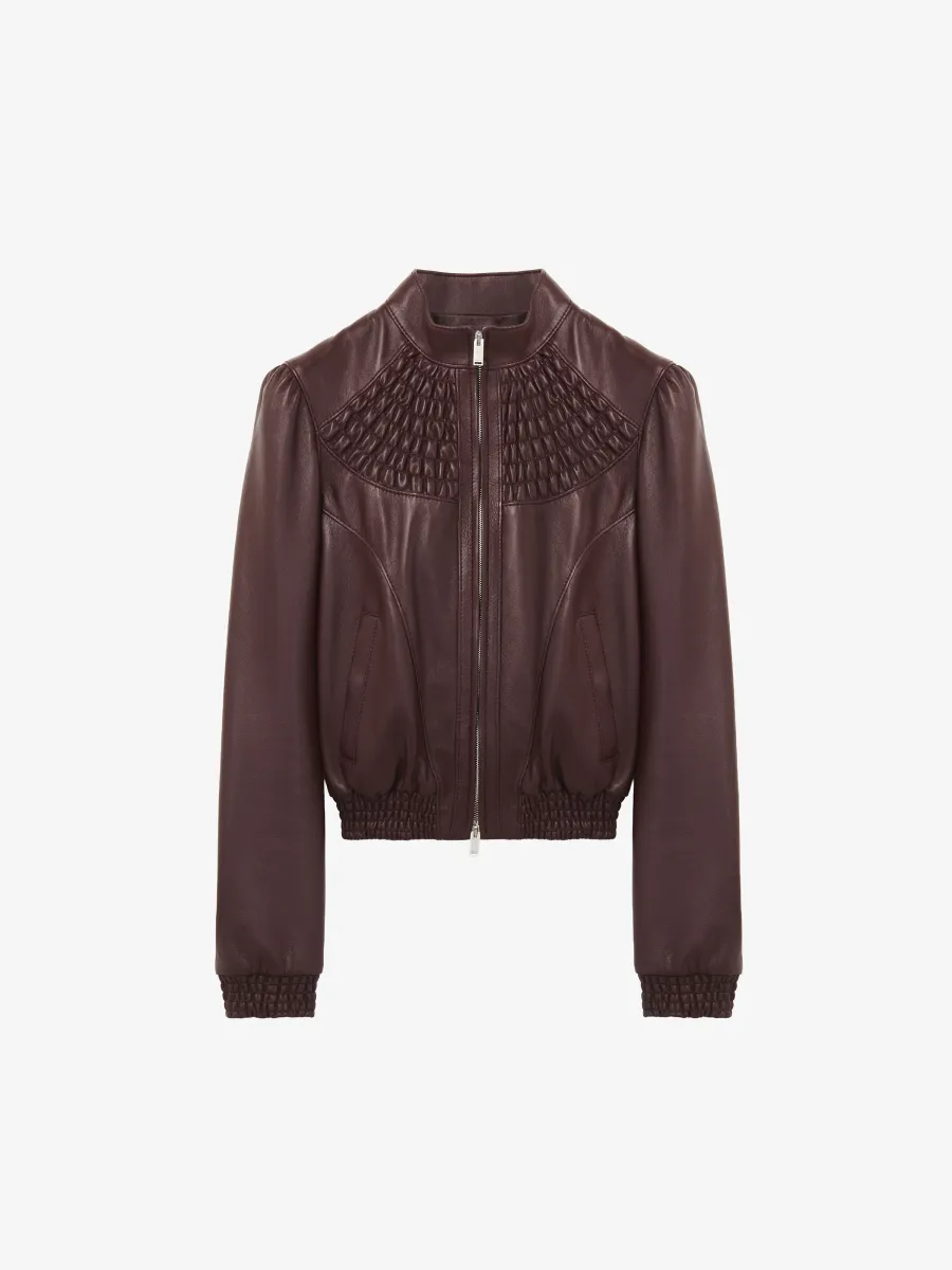 Smocking Leather Jacket