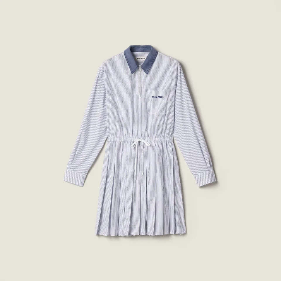 Striped poplin dress