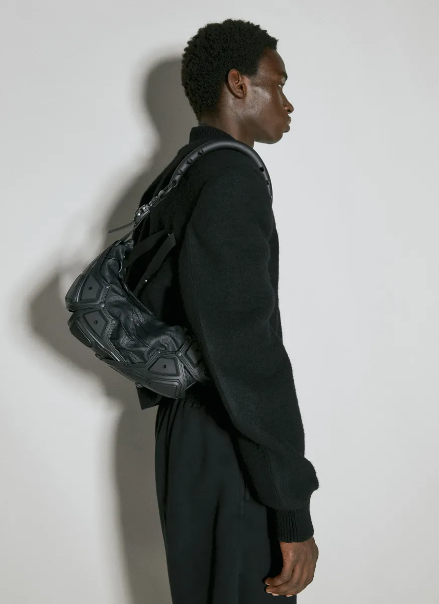 Spike Handle Small Half Moon Shoulder Bag
