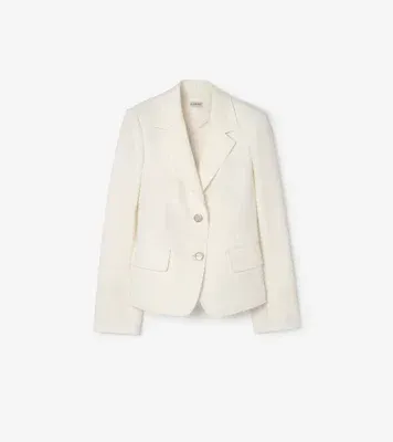 Cotton Tailored Jacket in Seashell white