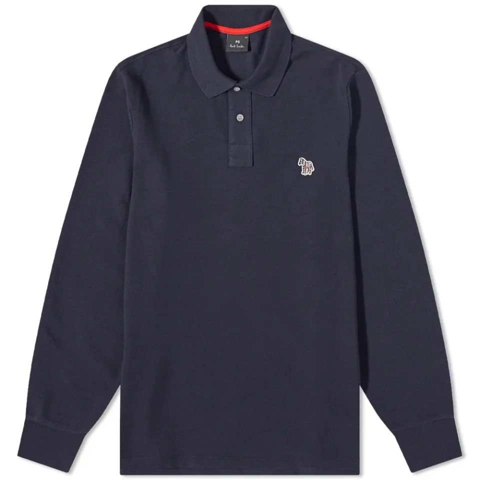 Long Sleeve Zebra Polo Shirt