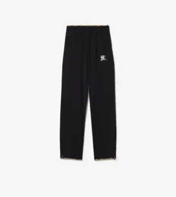 Stretch Nylon Jogging Pants in Black