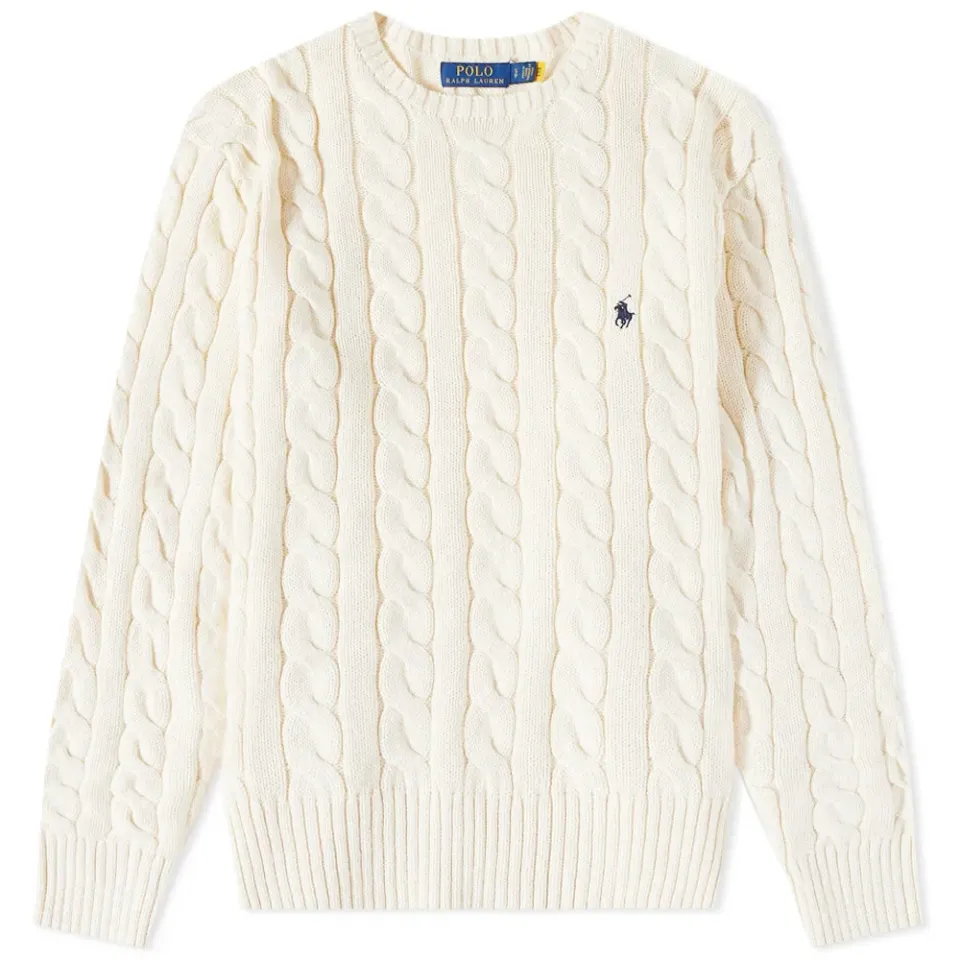 Cotton Cable Crew Knit