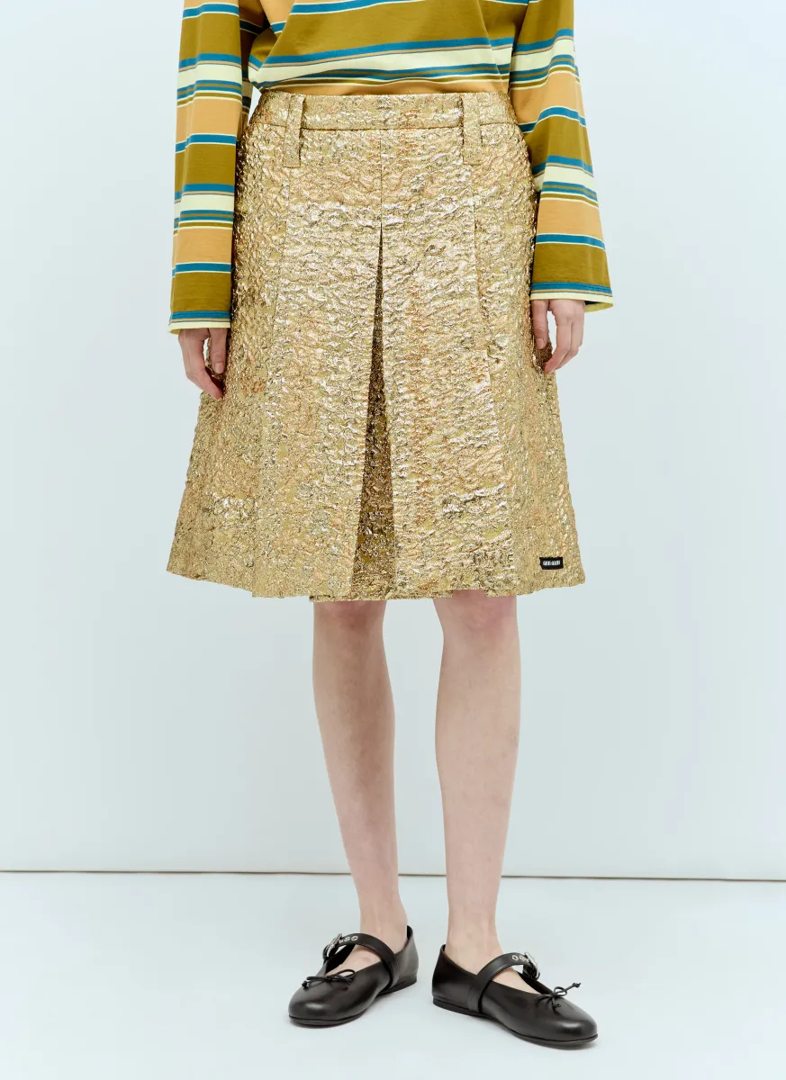 Cloquet Lamé Jacquard Skirt