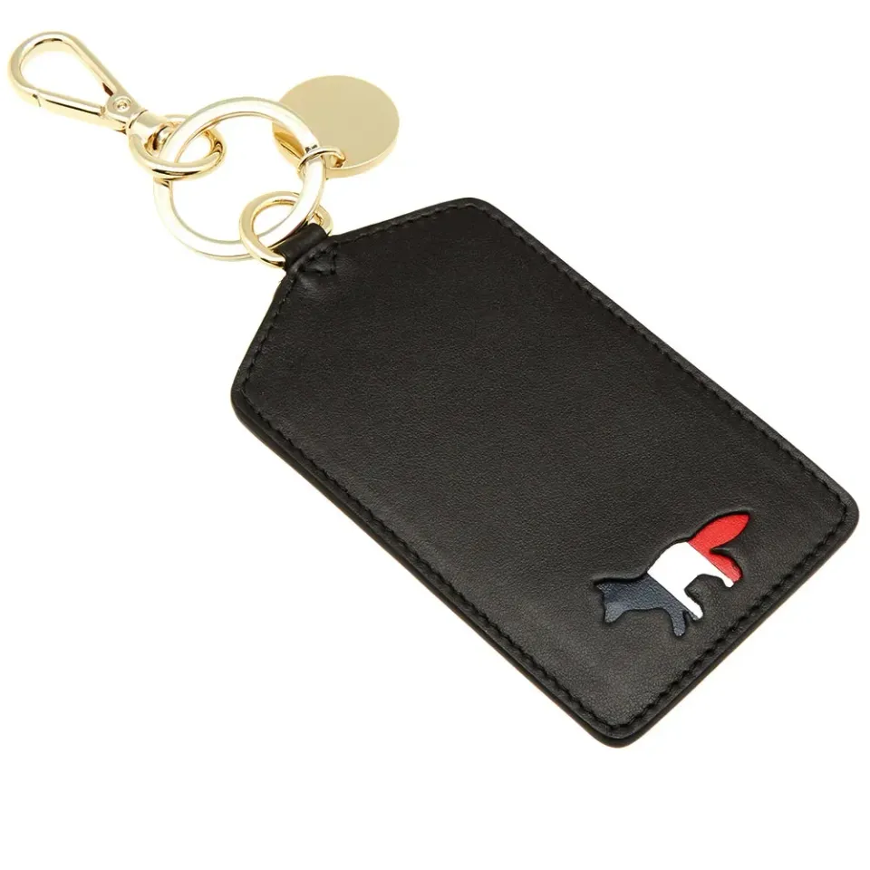 Maison Kitsuné Tricolour Leather Keyring