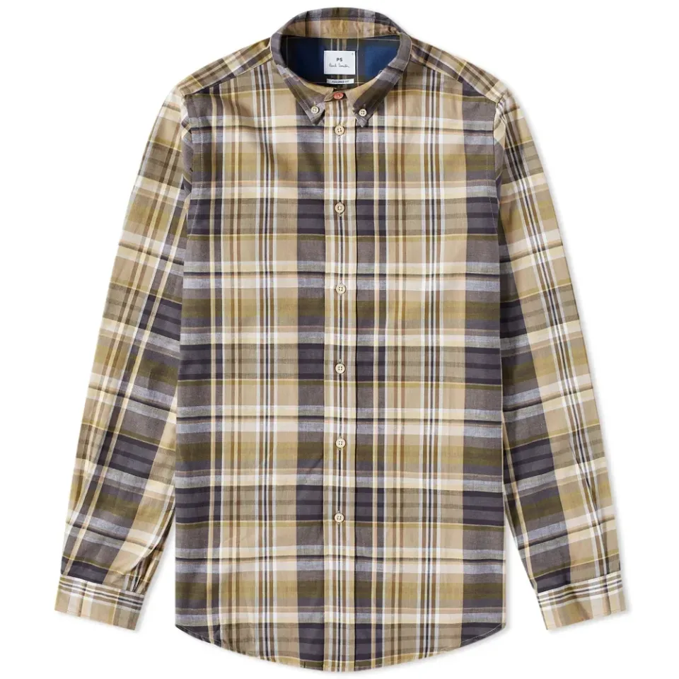 Checked Button Down Oxford Shirt