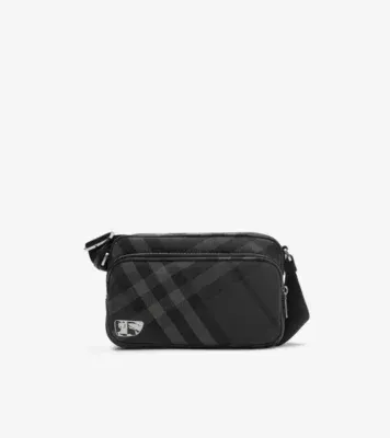 Grid Crossbody Bag in Charcoal