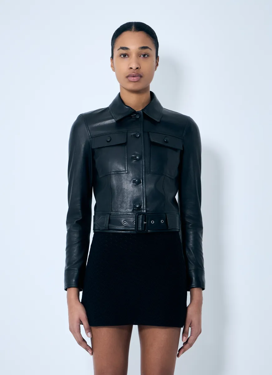 Cropped Leather Jacket