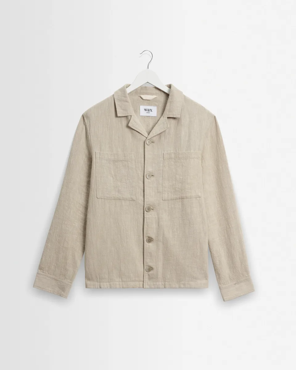 Aldred - Natural Linen-Cotton Revere Overshirt