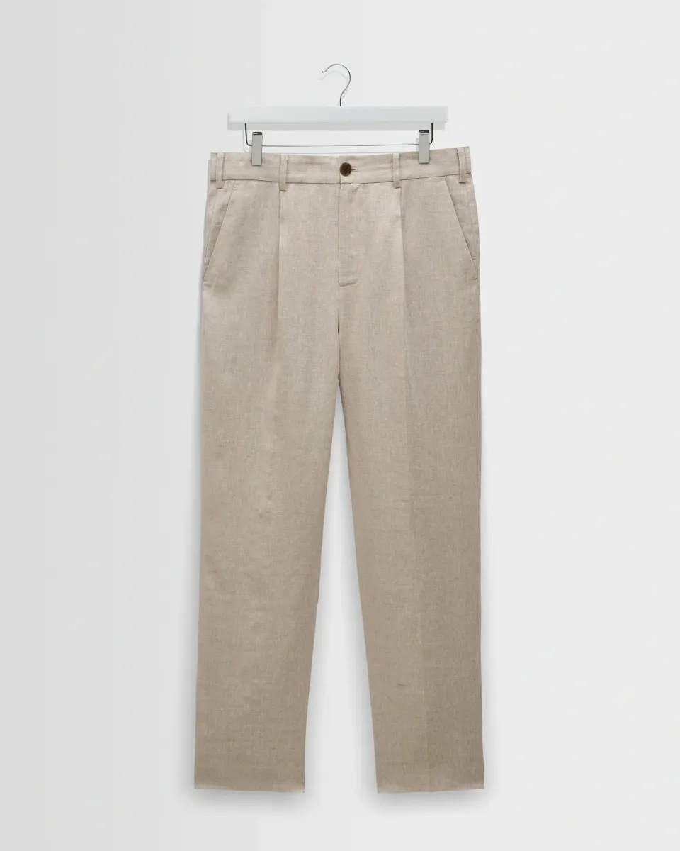 Aubyn - Natural Linen Relaxed Fit Trousers