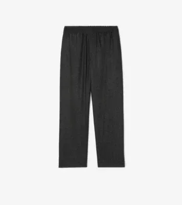 Wool Cashmere Trousers in Lead grey melange