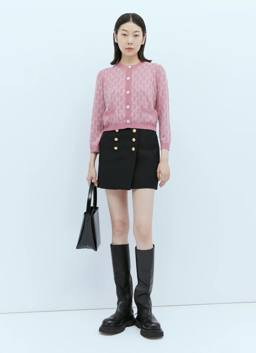 Interlocking GG Crystal Knit Cardigan