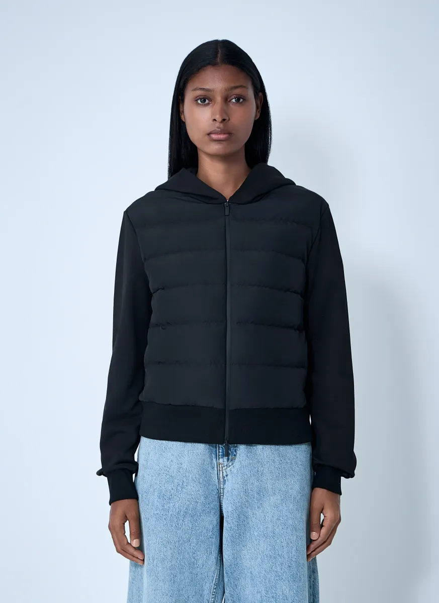 Quilted Hooded Cardigan