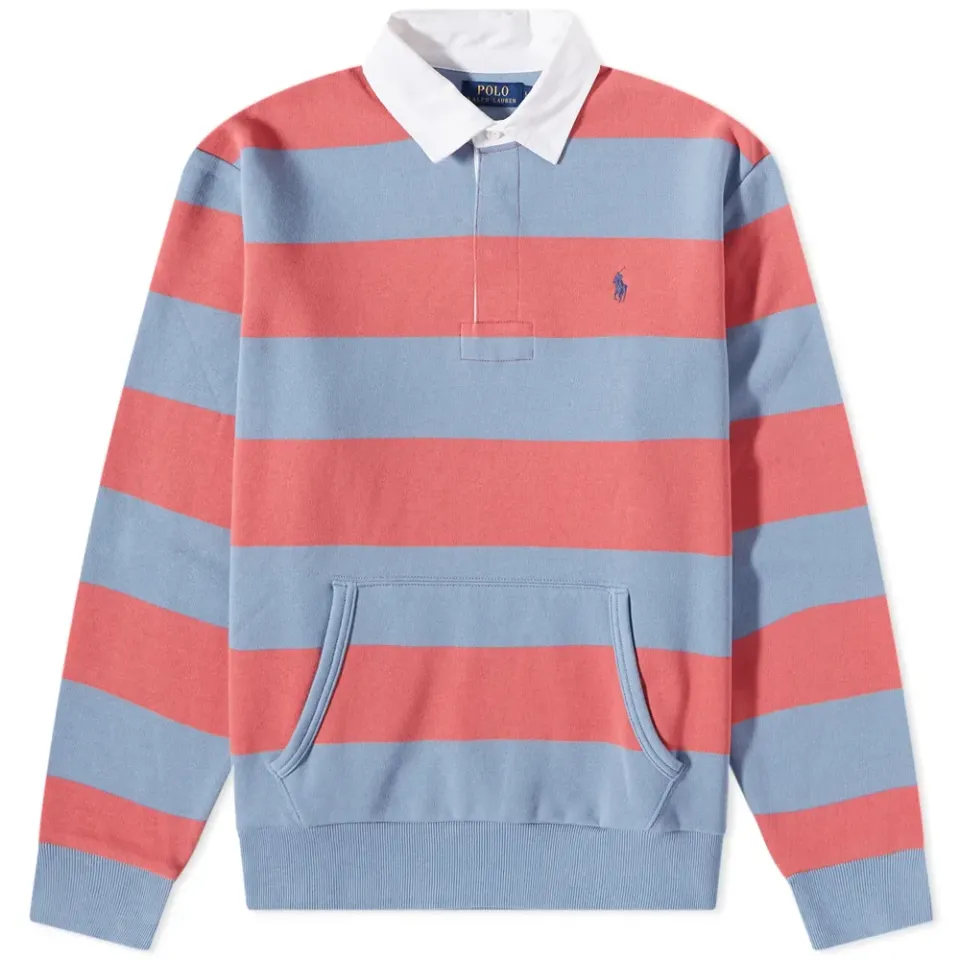 Kangaroo Pocket Striped Jersey Rugby Shirt