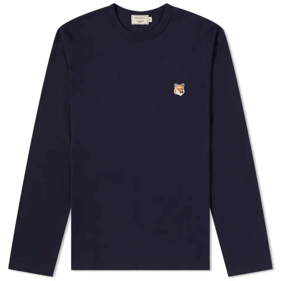 Maison Kitsuné Long Sleeve Fox Head Patch T-Shirt