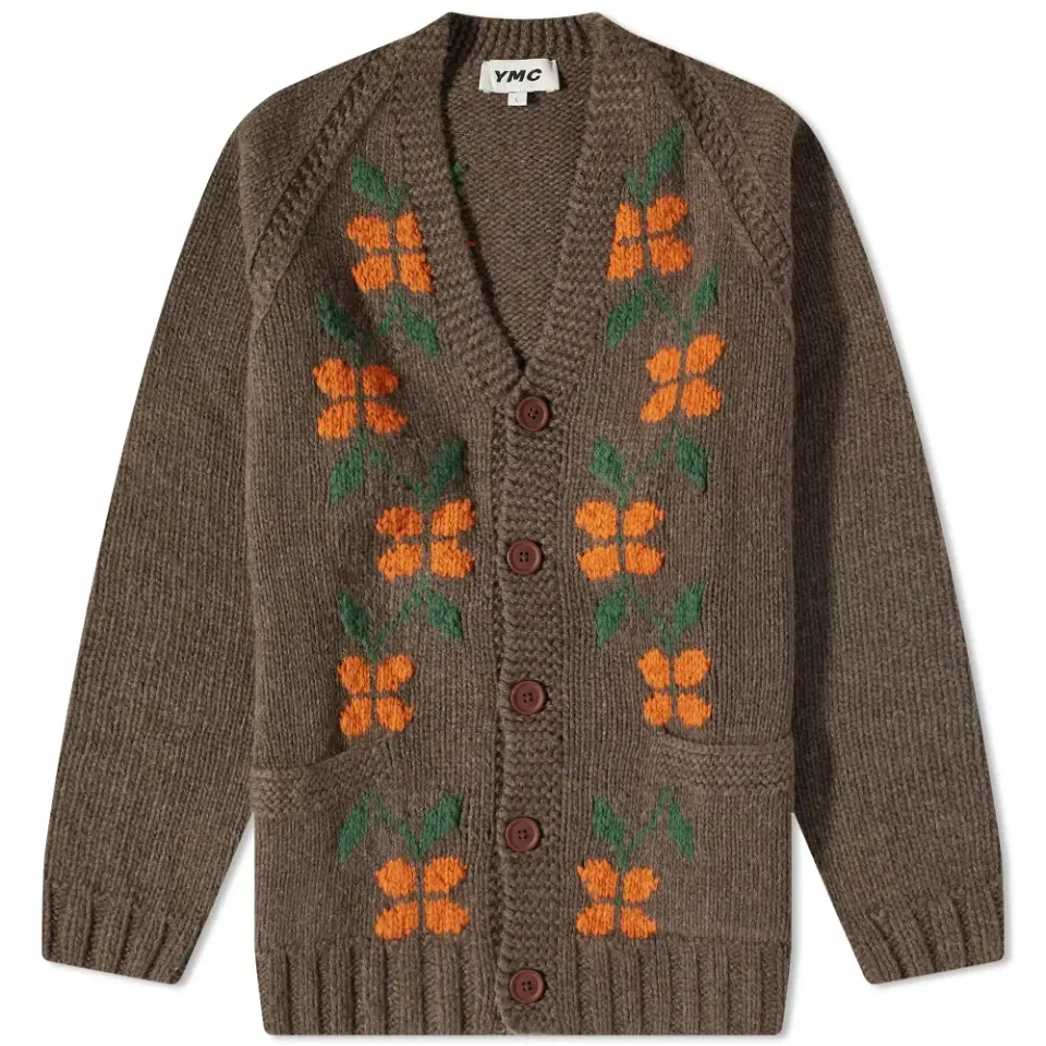 College Patterned Cardigan