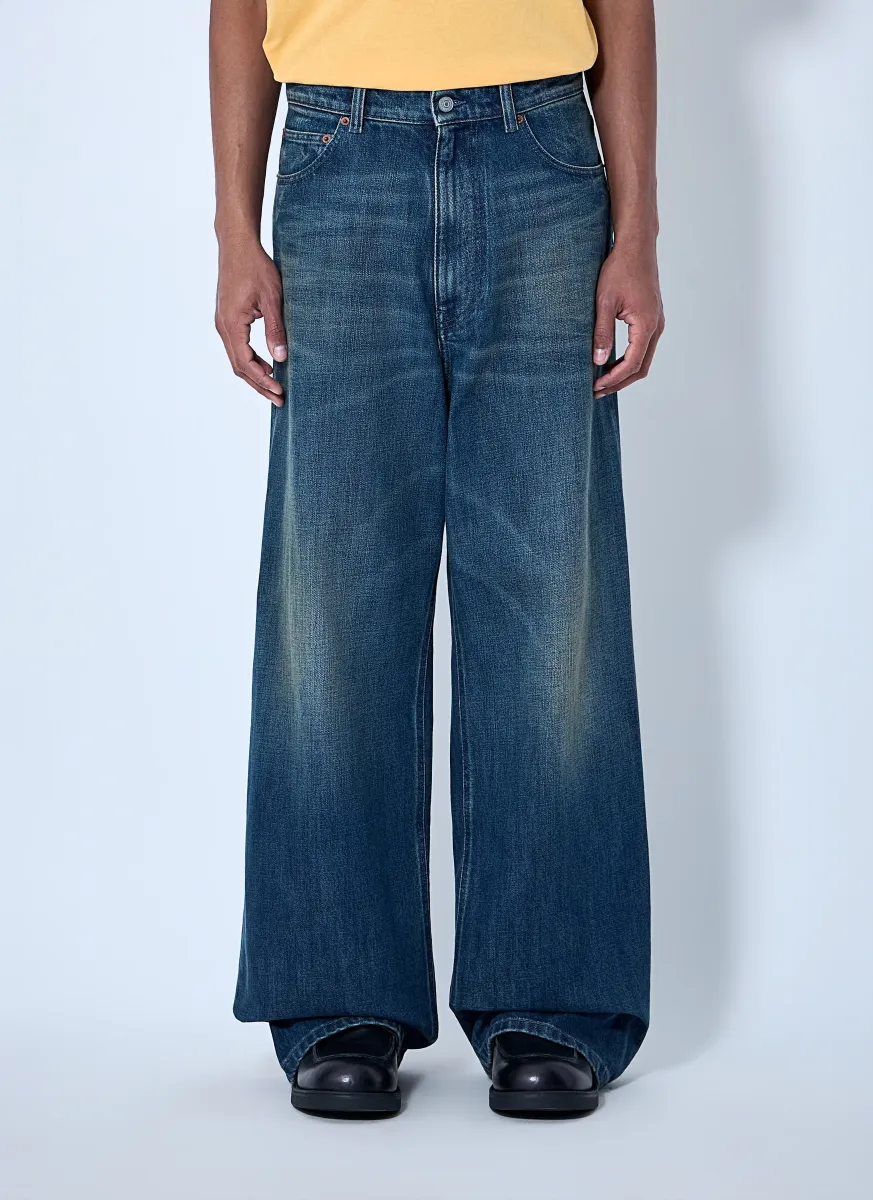 Wide-Leg Denim Trousers