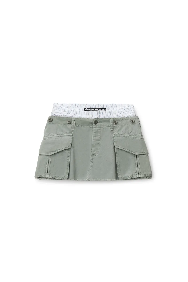 Cargo Mini Skirt with Boxer Waistband
