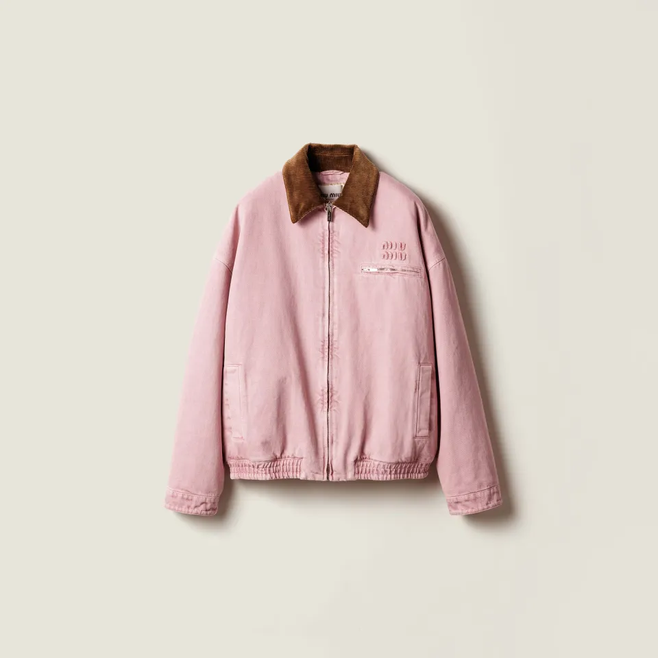 Padded denim blouson jacket