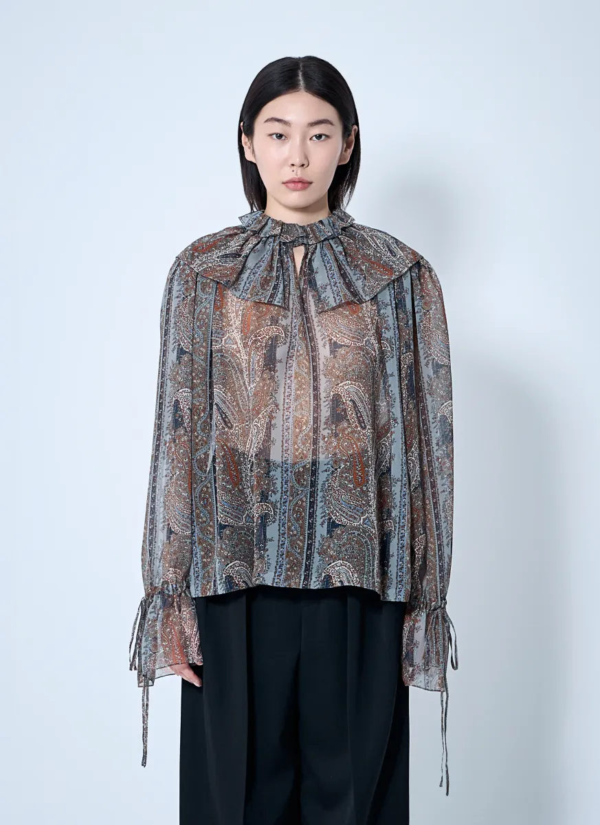 Paisley Silk Georgette Blouse
