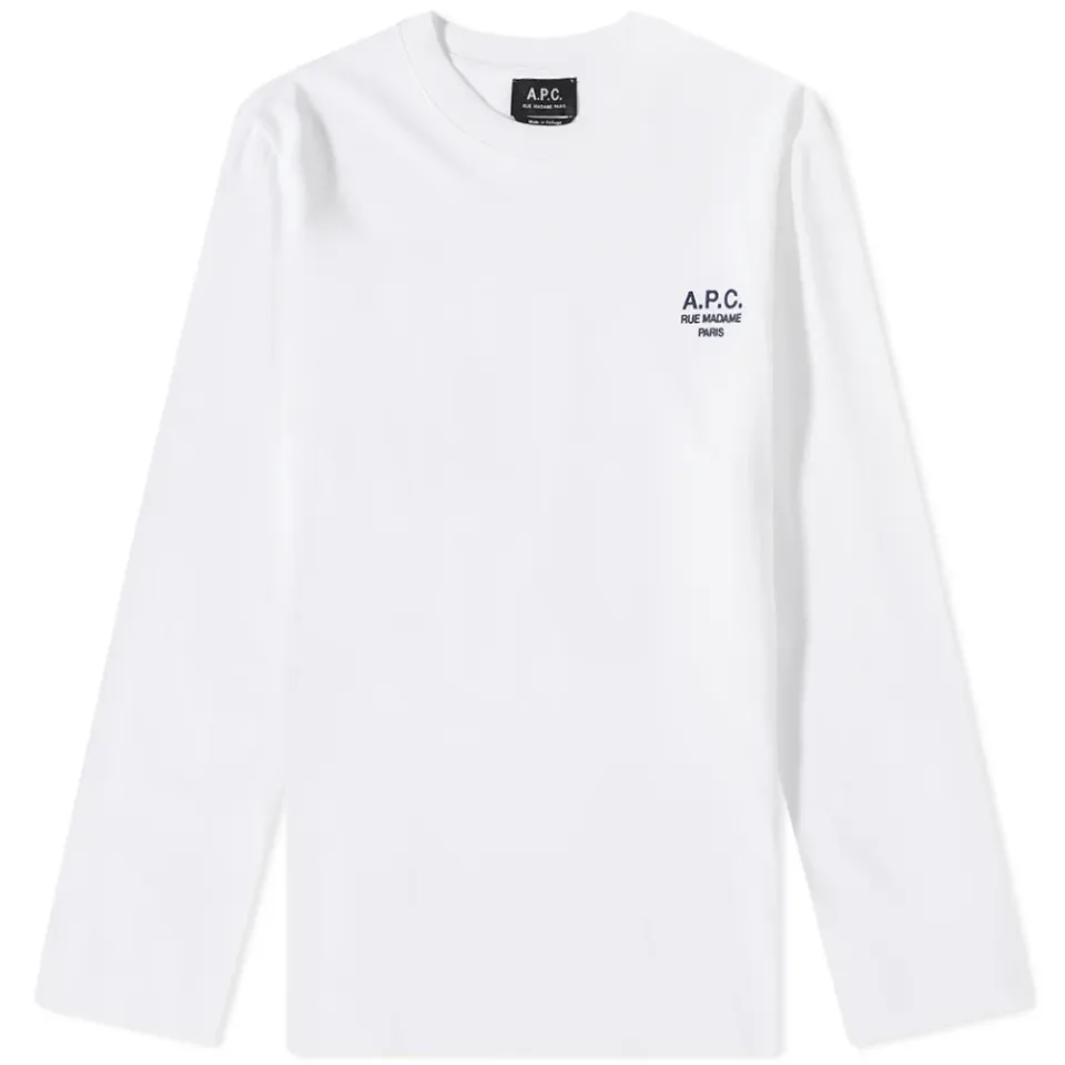 A.P.C. Long Sleeve Olivier Embroidered Logo T-Shirt