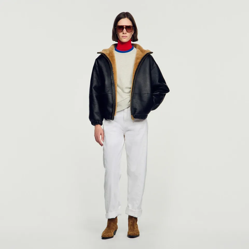Oversized shearling jacket
