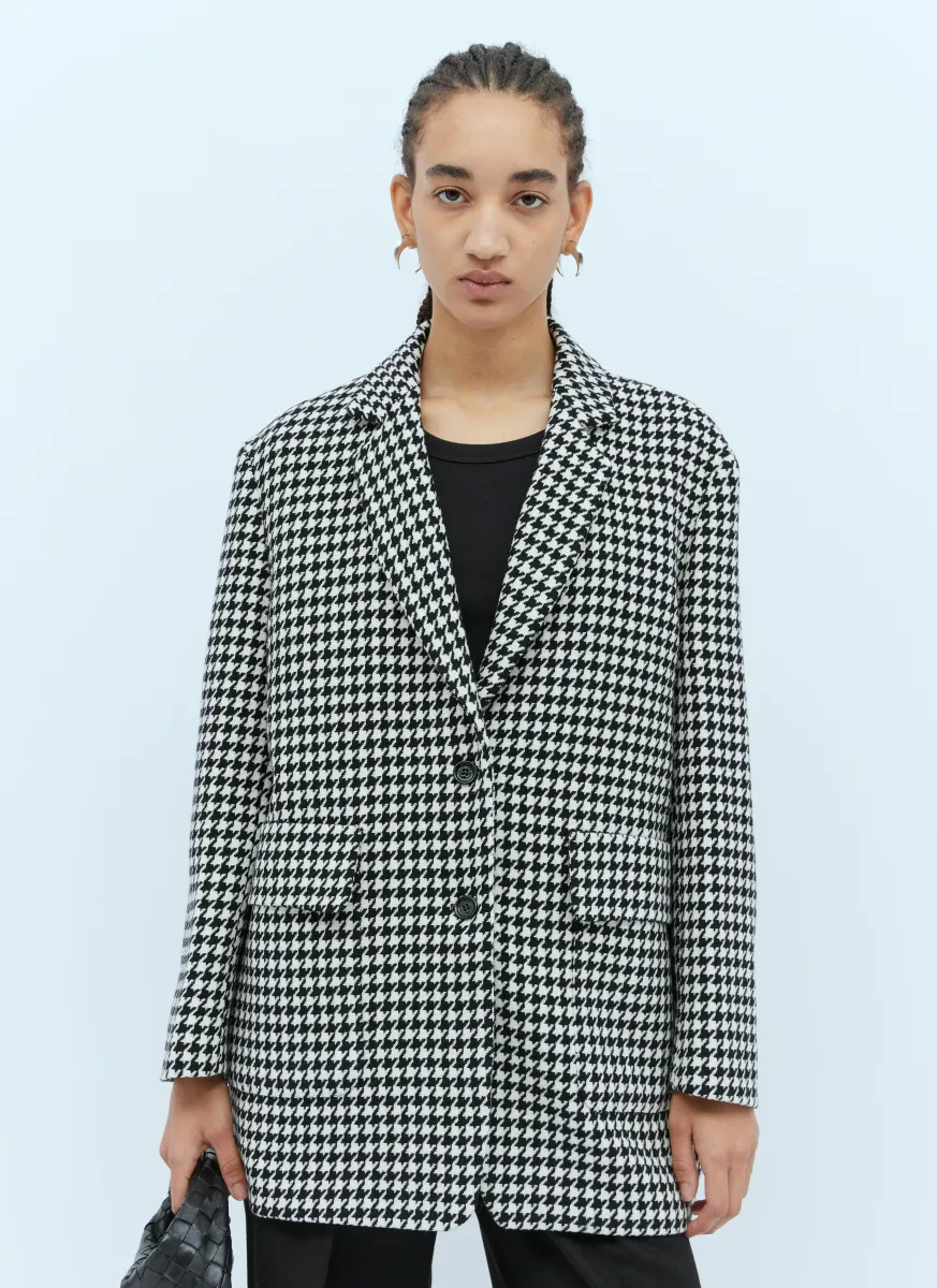 Houndstooth Wool Blazer