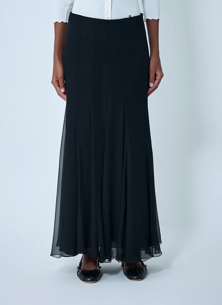 Fluid Silk Maxi Skirt