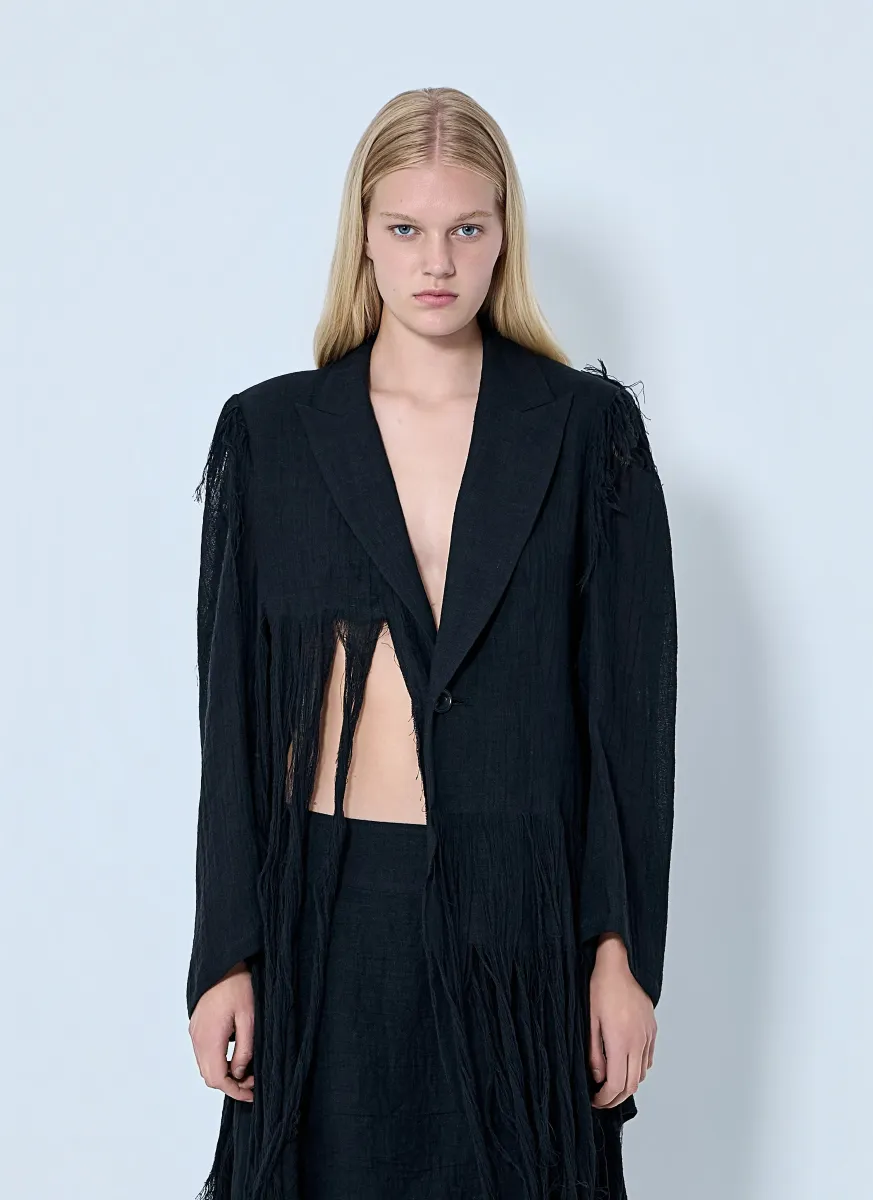 Frayed Hem Blazer