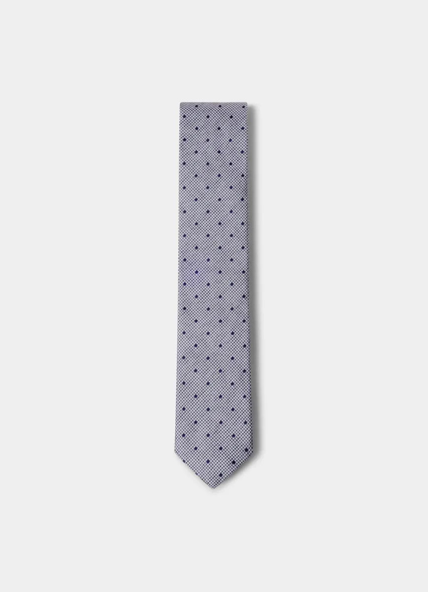 Silk Houndstooth Dot Tie - Made in Italy