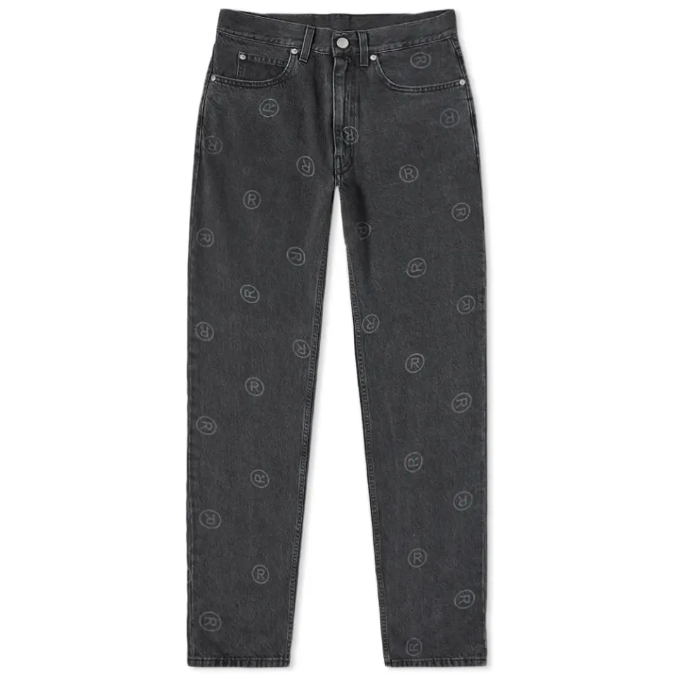 All Over Logo Straight Leg Jeans