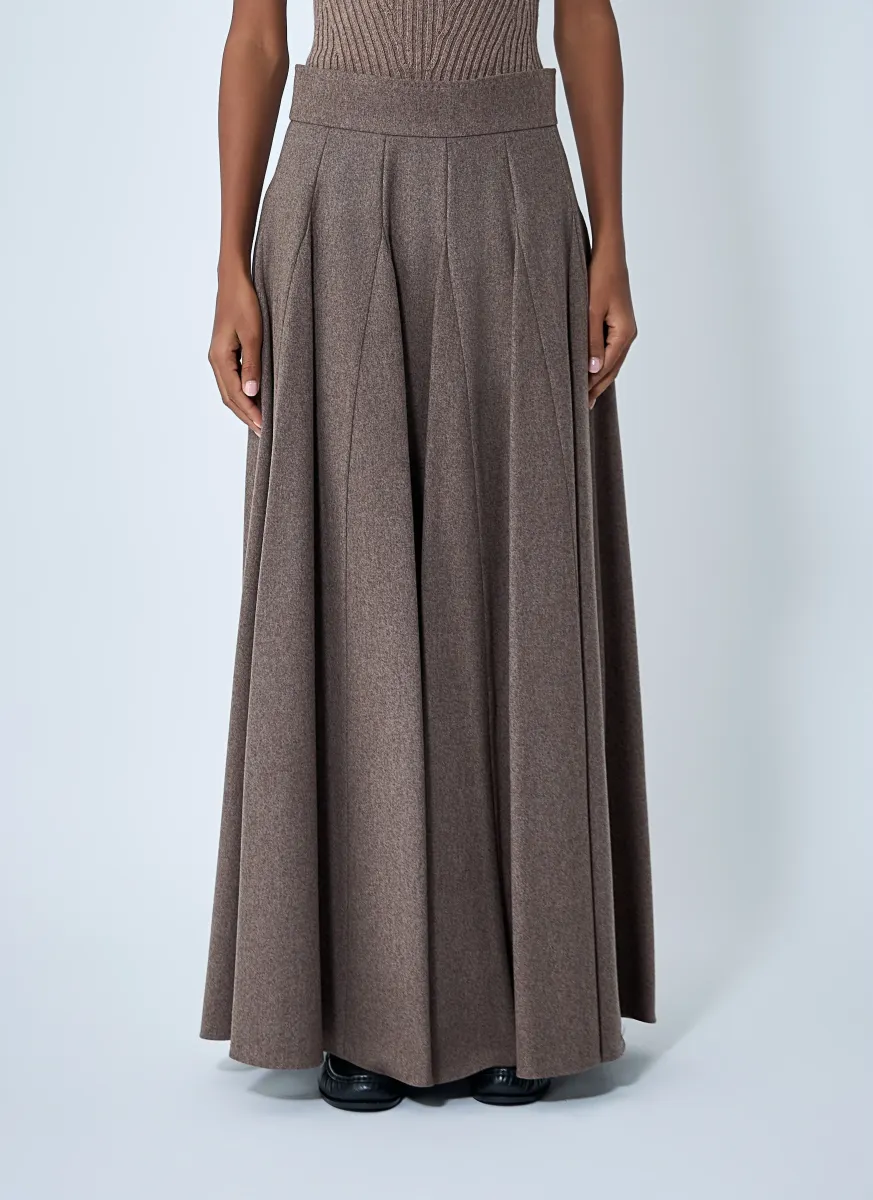 Pleated Flared Skirt