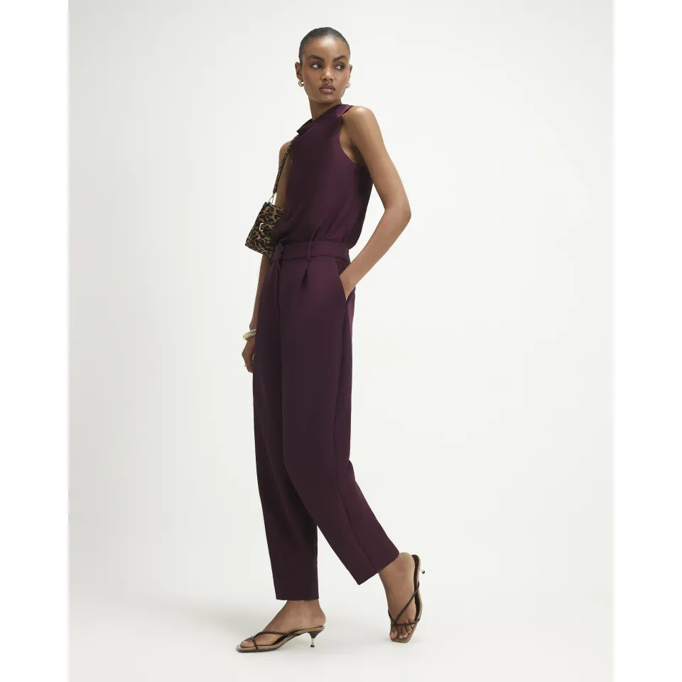 Pleat Detail Barrel Leg Trousers
