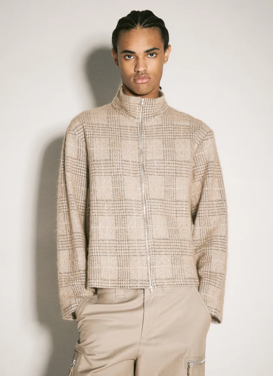 Shrunken Full Zip Polo Cardigan