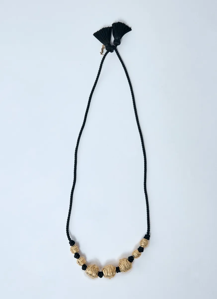 Metal And Tassel Necklace