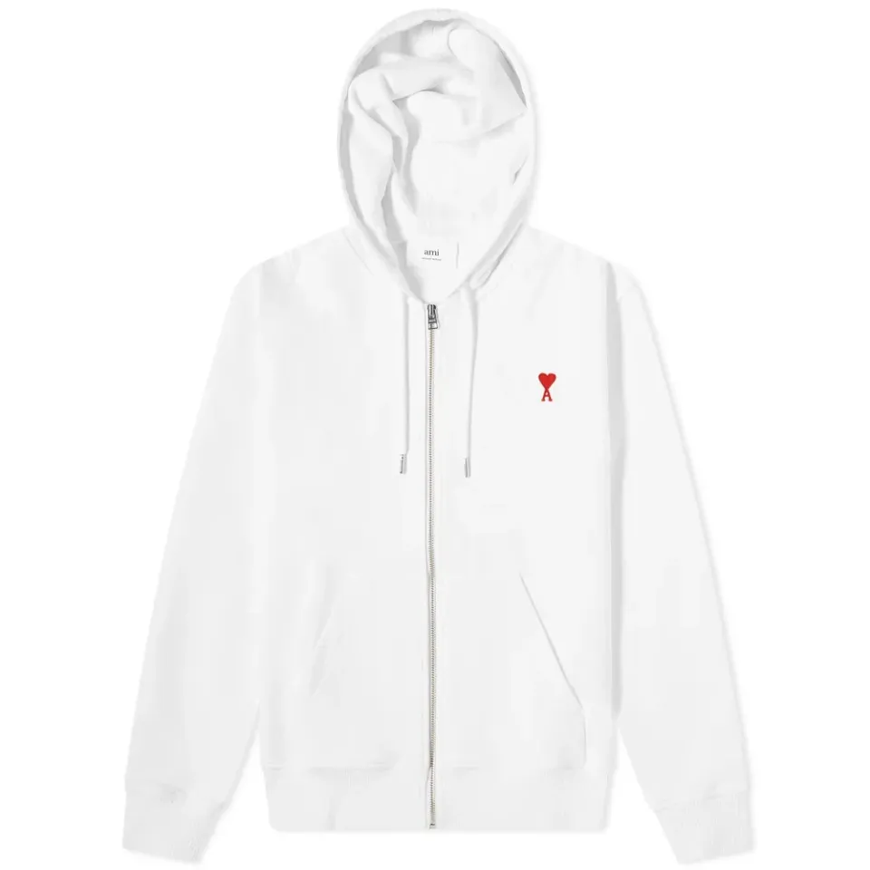 AMI A Heart Zip Through Hoodie