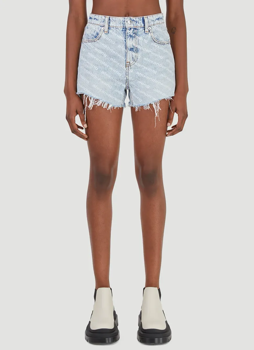 Logo Denim Shorts
