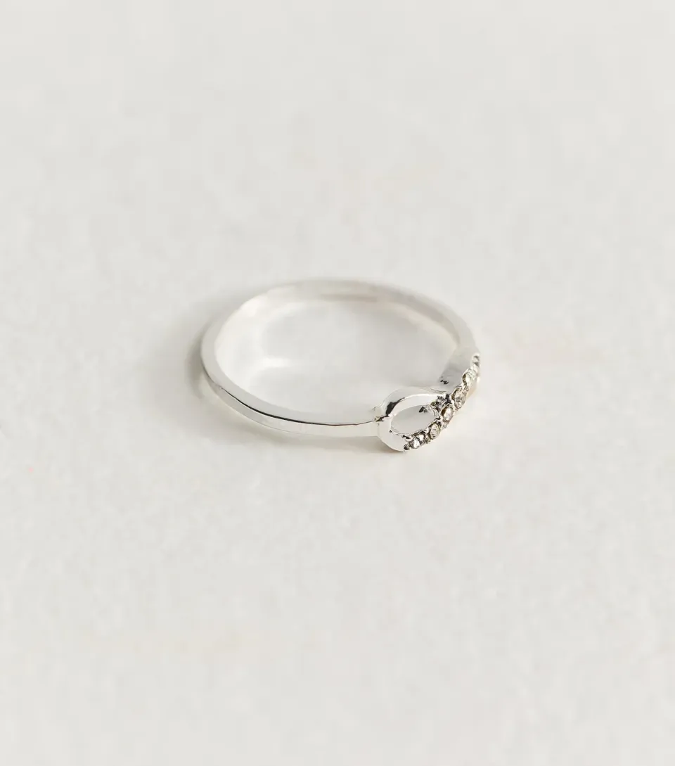 Silver Tone Single Infinity Ring