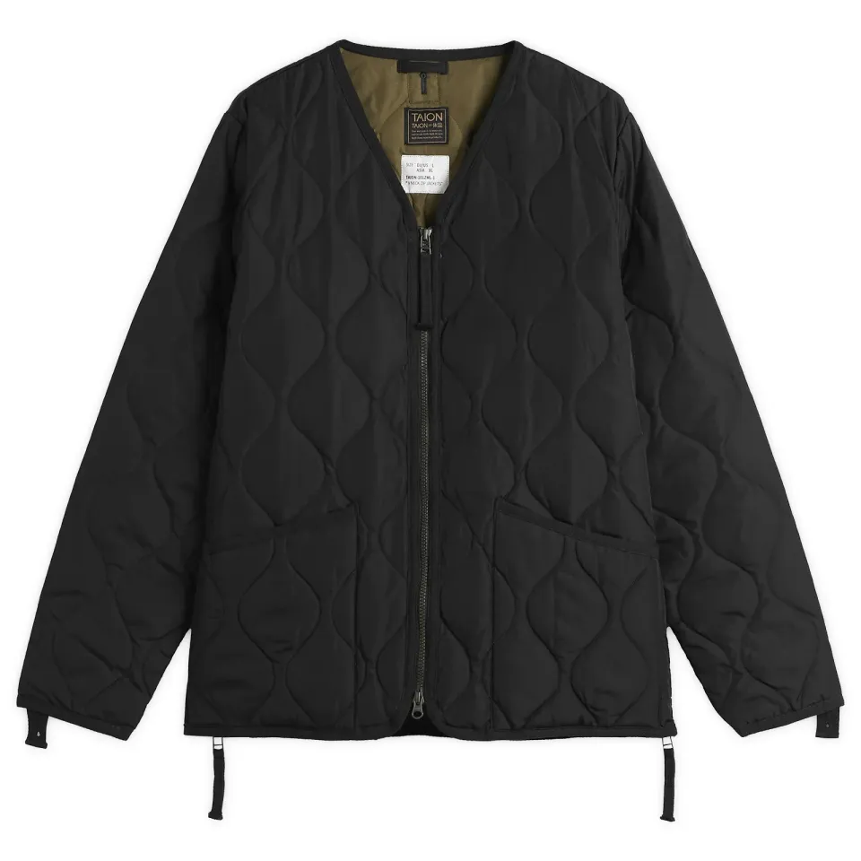 Military Zip V-Neck Down Jacket