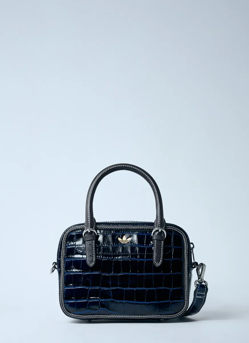 Small Croc-Embossed Leather Handbag