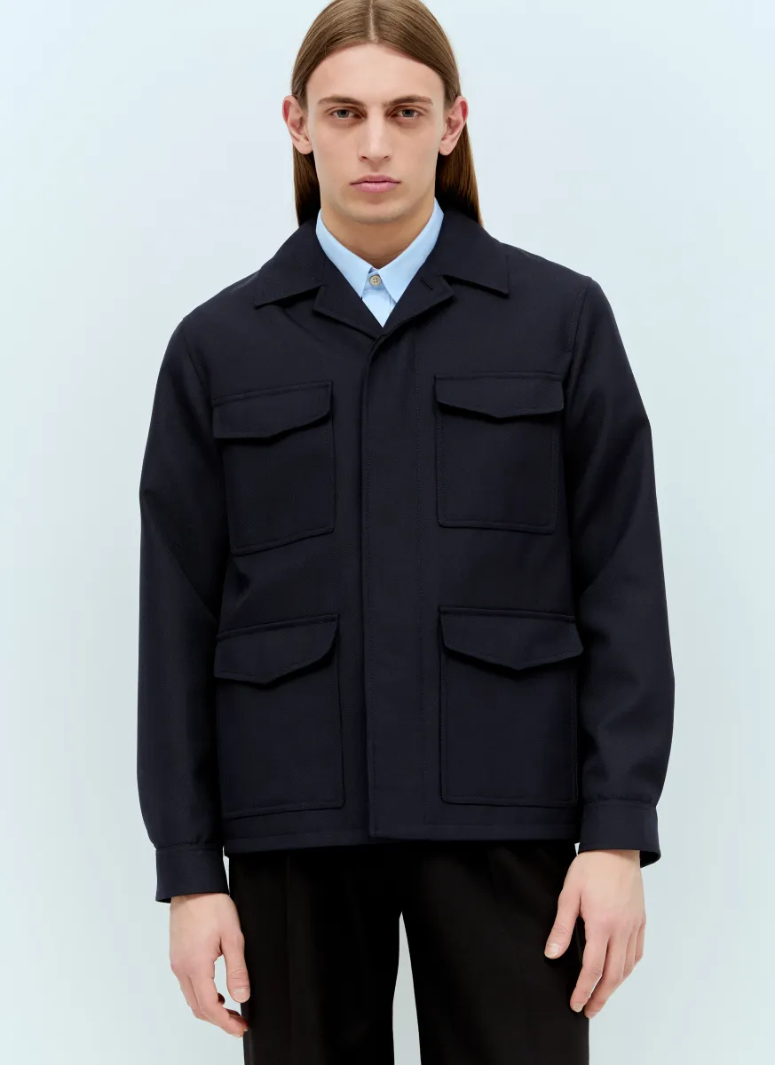 Wool-Blend Twill Jacket