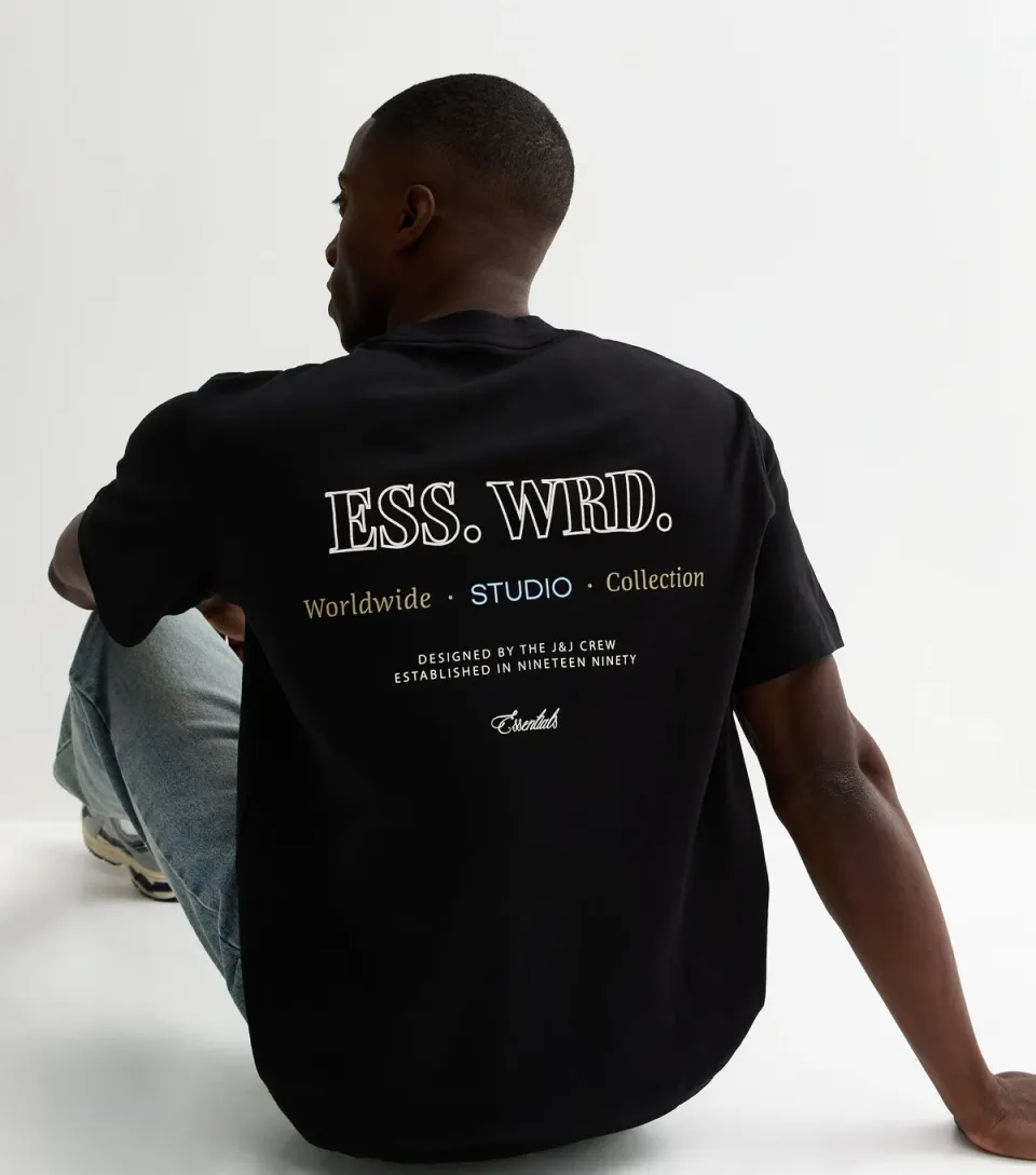 Men's Black Studio Collection Regular Short Sleeve T-Shirt