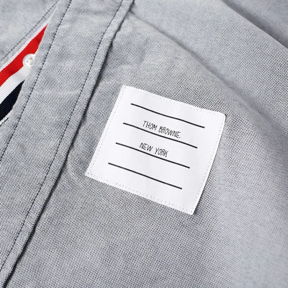 Short Sleeve Classic Grosgrain Placket Oxford Shirt