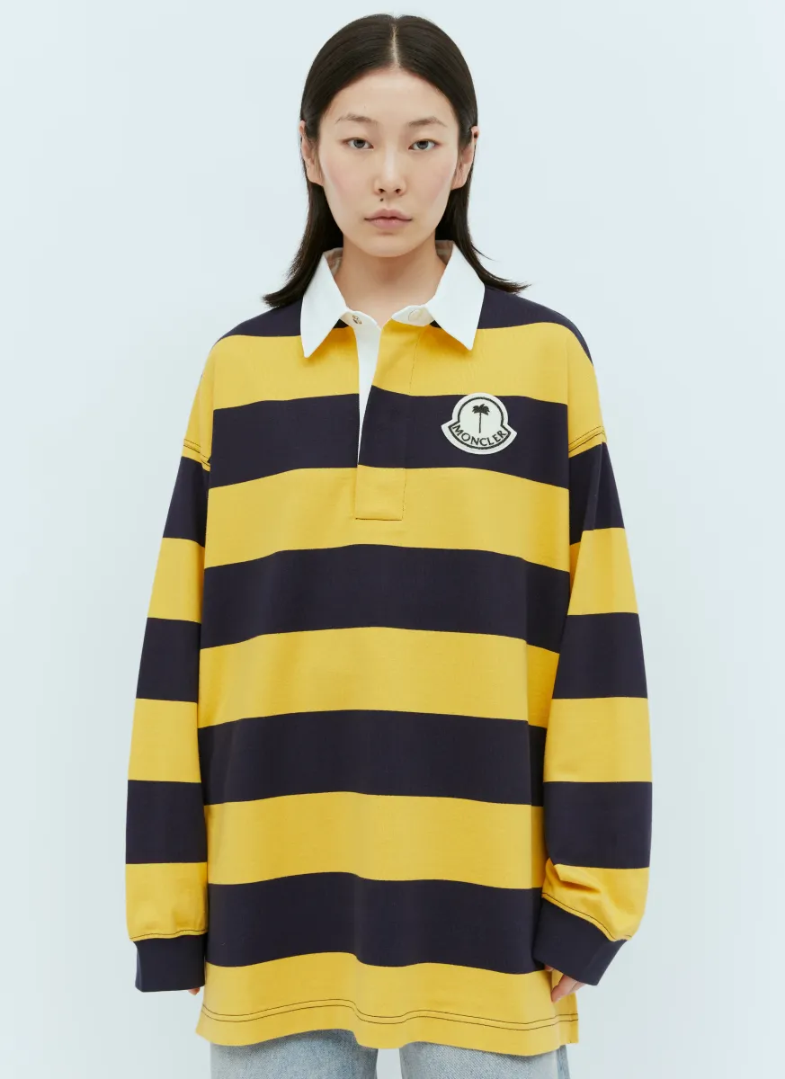 Striped Logo Patch Polo Shirt