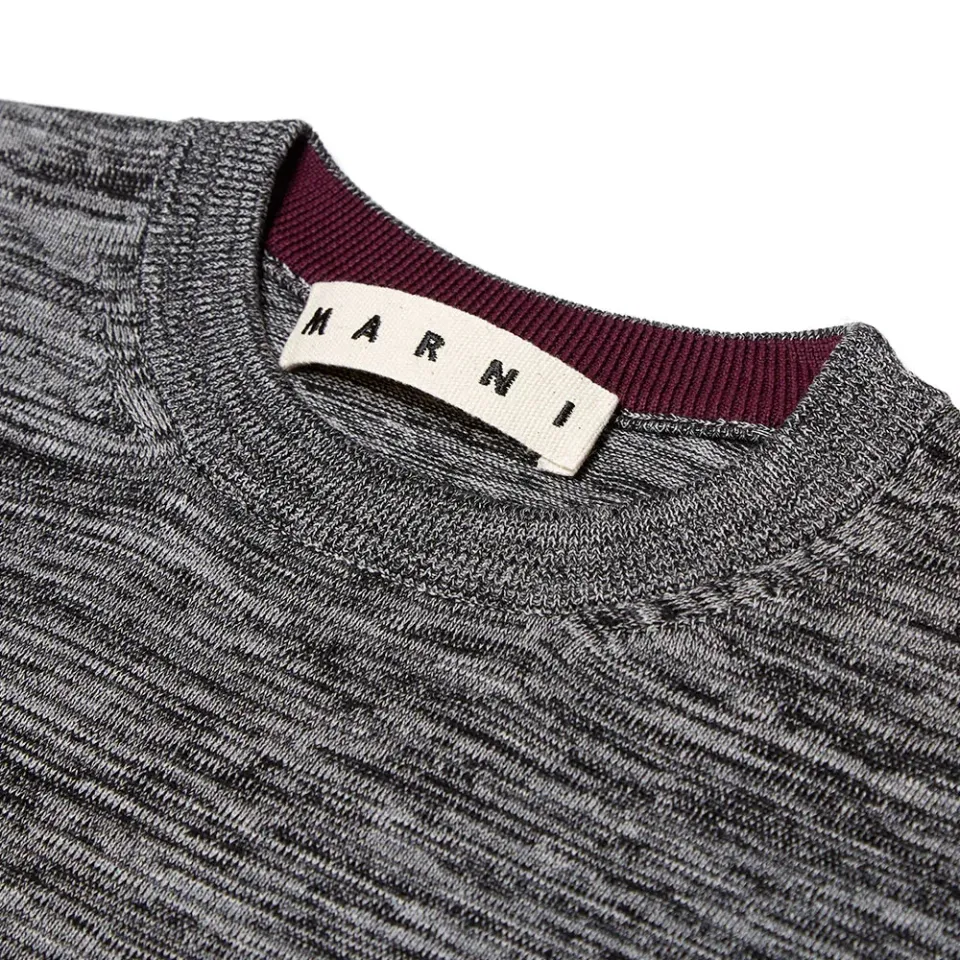 Contrast Block Marl Knit