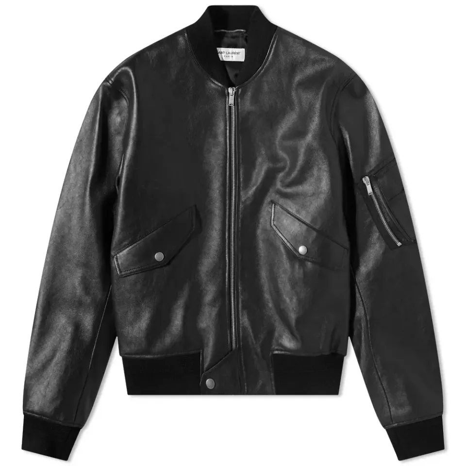 Classic Leather Bomber Jacket