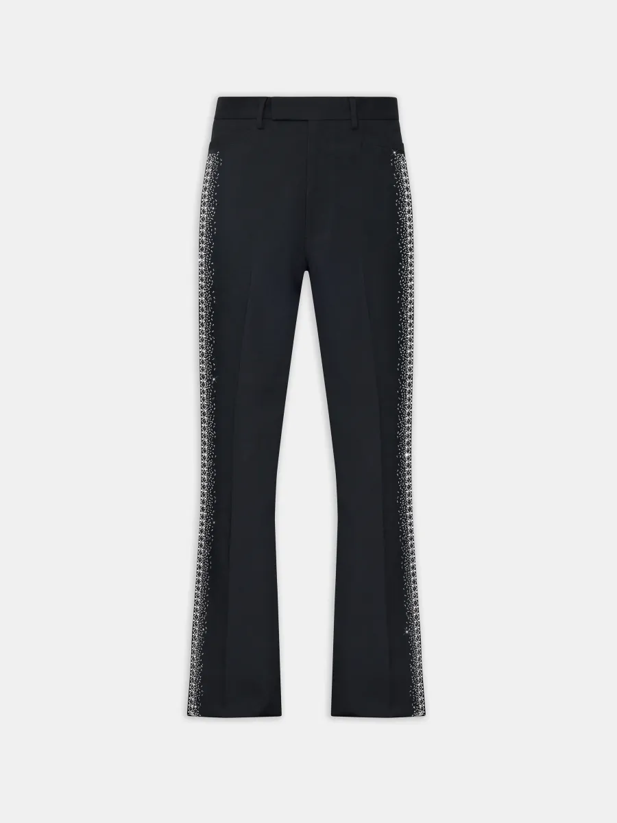 CRYSTAL STRIPE FLARE PANT - BLACK