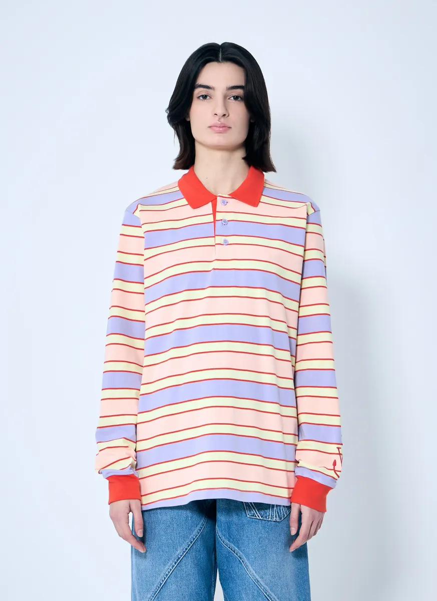 Striped Polo Shirt With Contrast Trims