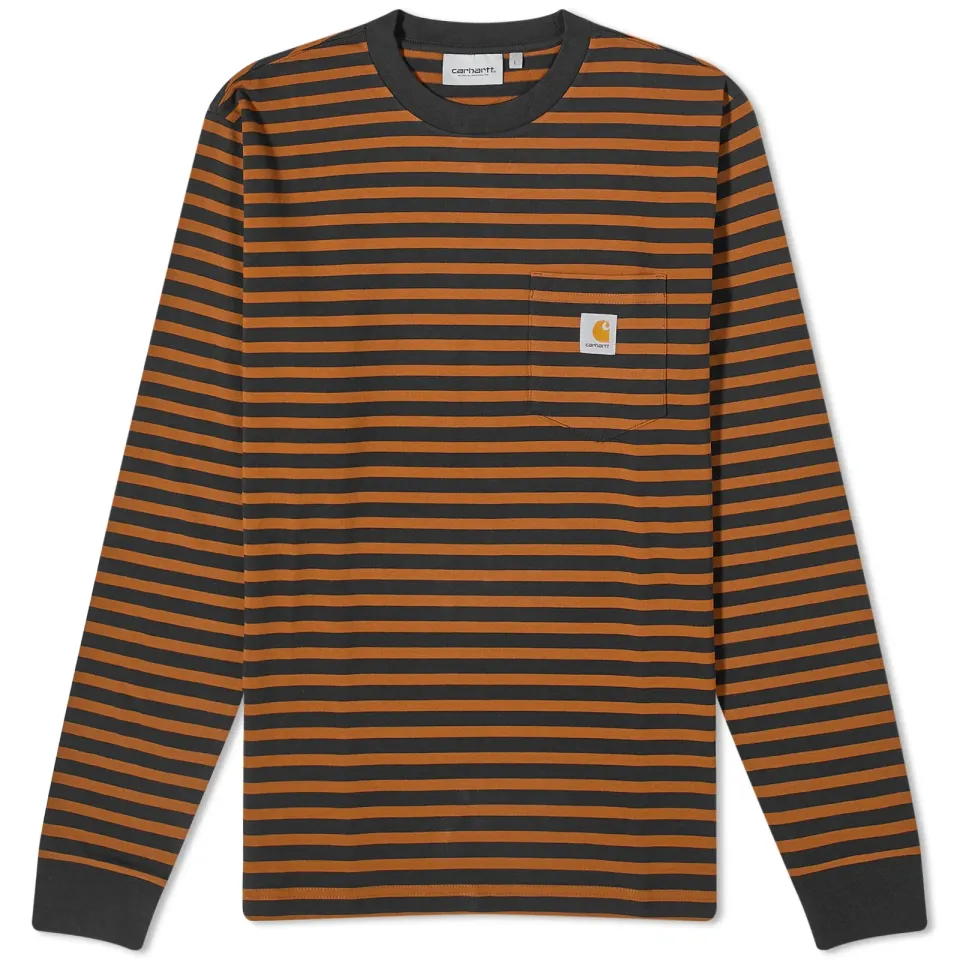 Long Sleeve Seidler Stripe Pocket T-Shirt